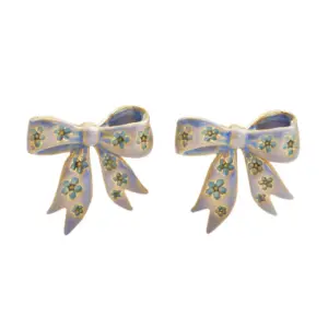 Fable Σκουλαρίκια Καρφωτά Forget Me Not Bow