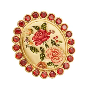 Fable Καρφίτσα Eve Floral Gold