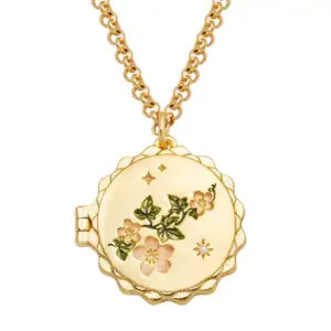 Fable Κολιέ Ivy Blossom Locket Gold